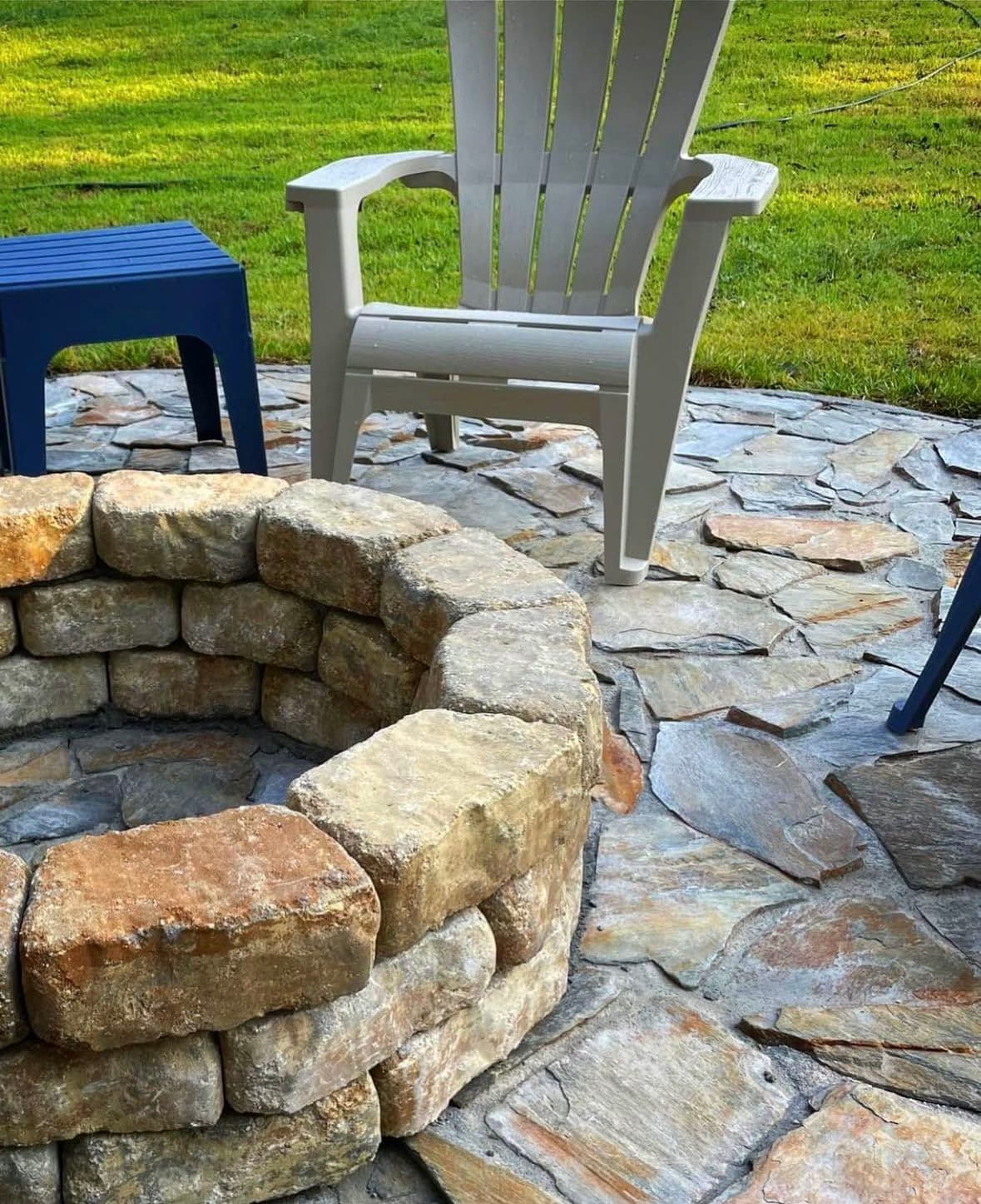 Flagstone Patio and Paver Fire Pit Installation in Alachua image