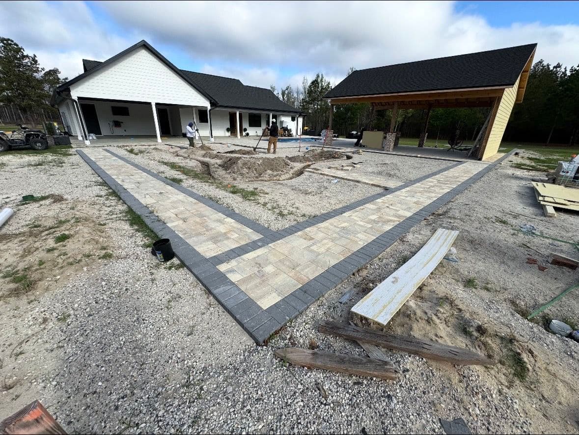 Project Crafting Beauty with Paver Sidewalks in a Stunning Yard image