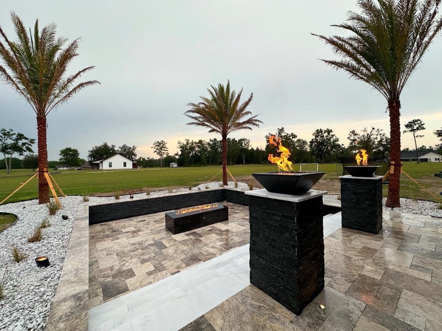 Tropical Patio Oasis With Fire Features in Live Oak image
