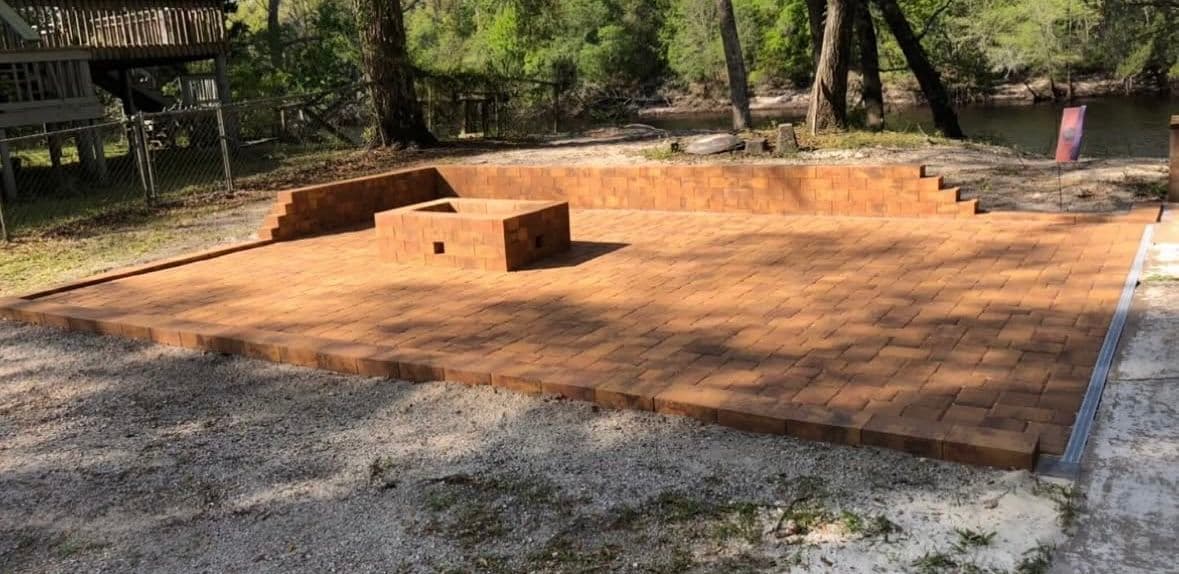 Custom Paver Patio and Firepit in Branford image